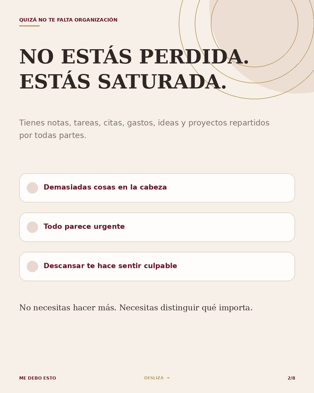 «No estás perdida. Estás saturada»: notas, tareas, citas, gastos, ideas y proyectos repartidos por todas partes